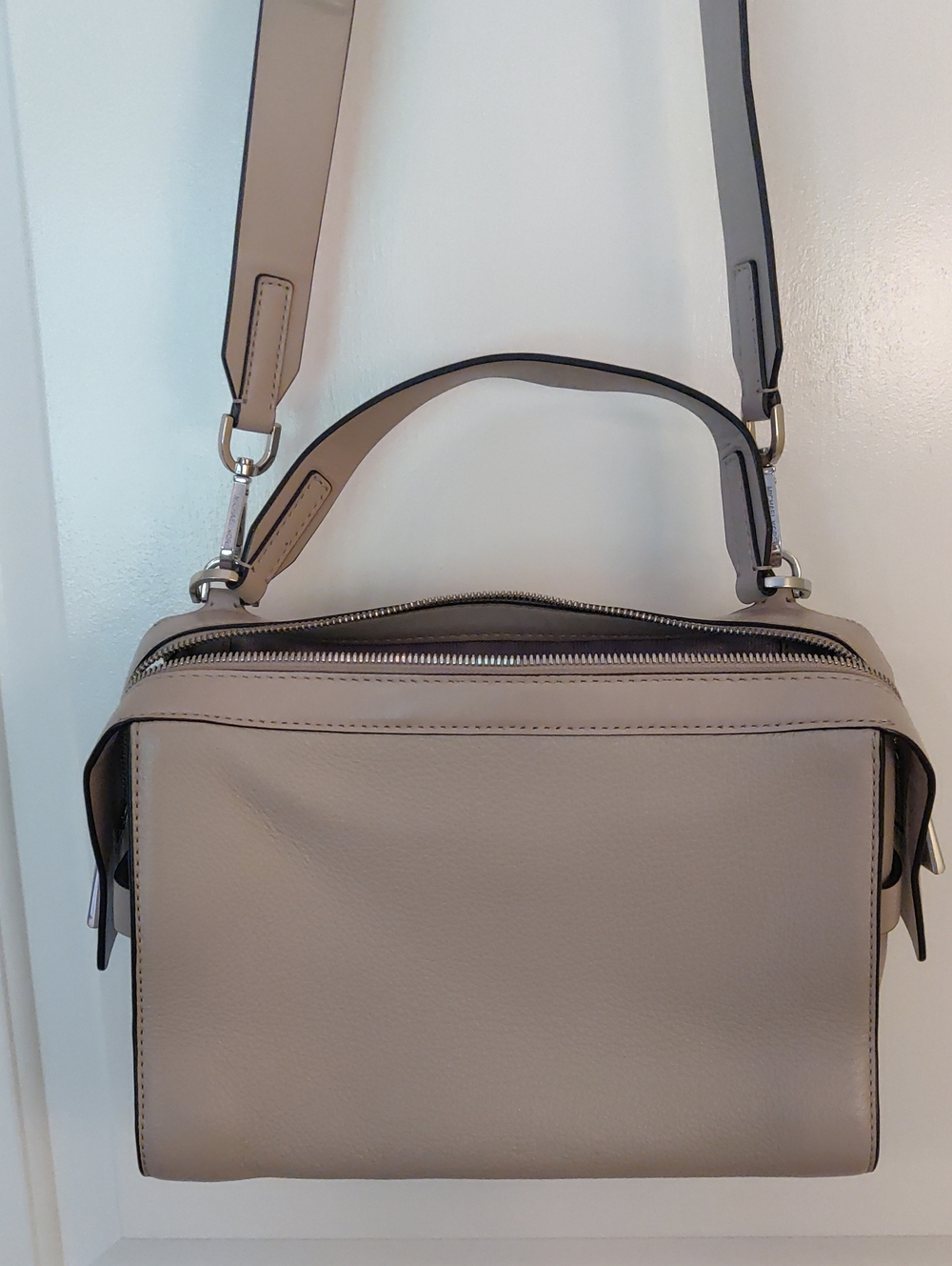 Michael Kors Taupey/ Beige Leather Crossbody Shoulder Bag
